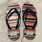 Kate Spade New York Colorful Striped Flip Flops Size 6/7 Beach Vacation Cruise Photo 1
