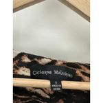 Catherine Malandrino Top Women SMALL Brown White Black Cheetah Print V-Neck Photo 5