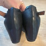 Sundance  Black Leather Perforated Cutout Wedge Heeled Sandal Size 40/8.5 US Photo 3