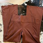 Athleta Salutation Stash Flare Pants Pockets In Brown Size Large Photo 3