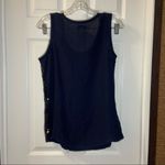 Loft  Navy/Black Sequin Accent Sleeveless Blouse Small Photo 7