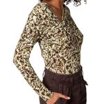 SOFT JOIE Cersei Long Sleeve Asymmetrical Wrap Top Knit Brown Blouse NWT Large Photo 1