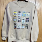 SheIn  Beige Graphic Crewneck Sweater Photo 0