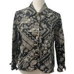 Coldwater Creek Silk Cotton Textured Woven Button Up Jacket/Top Petite M Photo 0