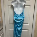 SheIn Curve Tie Dye Clouds Print Halter Open Back Dress Photo 4