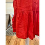 FRANCESCA BETTINI babydoll 100% LINEN DRESS SIZE LARGE Pink Photo 3