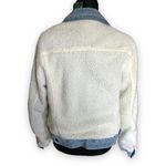 Wild Fable  Womens Juniors Jacket Size Large Solid Sherpa Faux‎ Fur Denim NEW Photo 2