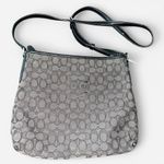 Coach Classic Signature Jacquard Crossbody Bag in black/gray with adjustable leather strap Photo 1