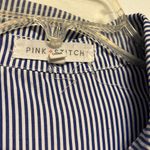 Pink Stitch  Women’s Long Sleeve Button Up Shirt 1X Plus Stripes Twisted Front Photo 2