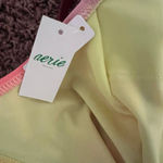 Aerie  Cheeky One-Piece Striped Swimsuit Bathing Suit Open Back Size XL NWT‎ Photo 1