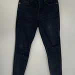 We The Free  Free People Black Button Fly High Waist Skinny Raw Hem Jeans Sz 28 Photo 0