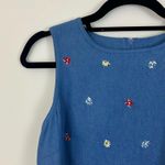 Vintage CLC | Blue Denim Sleeveless Dress with Floral Embroidery Size Small Photo 1