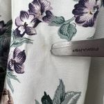 Womens VTG Fritzi CA L Flowy Skirt Midi Pleated Floral Roses Flared Modest White Size L Photo 8