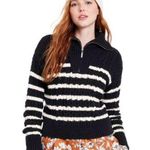 La Ligne x Target Sweater Size M Quarter Zip Striped Cable Knit Black White NWT Size M Photo 0
