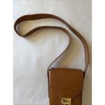 Isadora Cuoio Brown Leather Crocodile Crossbody Gold Tone Purse Made in Italy Photo 3