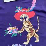 Vintage Rare Hand Painted Relaxed Tee Cat Maxi Dress Cat Lady Res Hat Size Large Purple Photo 5