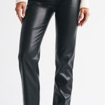 Abercrombie & Fitch 🆕 Black High Rise 90s Straight Vegan Faux Leather Pant 26🆕 Photo 0