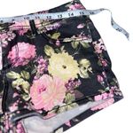 No Boundaries  Black and Pink Jean Shorts Floral Design Photo 3