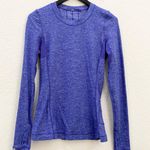 Lululemon Run:Dash Static Long Sleeve Wish Blue Ruffled Back Workout Top Size 6 Photo 0