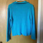 Y2K knit ribbed zip up sweatsuit top Blue Size L Photo 3