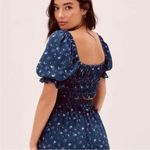 For Love & Lemons Lola Pointelle Blue Floral
Coquette Puff Sleeves Crop Top XS Photo 1