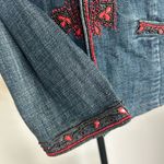 Chico's Blue and Red Embroidered Jean Jacket Photo 5