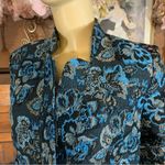JONI B BLUE FLORAL PRINT JACQUARD BUTTON FRONT BLAZER (S) Photo 7