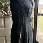 Vintage Dawn Joy Fashions sleeveless leopard print dress with scarf, size 14 Green Photo 0