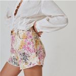 Pilcro Anthropologie  Floral Scrunchy Shorts Denim Boho Medium Photo 0