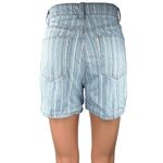 ZARA Women's Blue Striped High Waisted Casual Mini Denim Jean Shorts Size 0 Photo 2