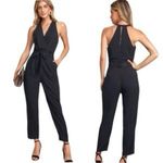 Lulus In the City Black Surplice Sleeveless Jumpsuit Large Photo 15