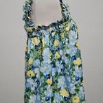 Buckle Blu Pepper Blue & Green Floral Ruched Strap Tank Size Small Photo 3