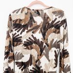 Lapis Womens Top Size L Brown Beige Abstract Draped Boho Artsy Retro Office Size L Photo 8