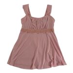 Vintage Y2K Small I.Z Byer Lace Trim Babydoll Top Soft Baby Pink 2 COQUETTE Photo 0