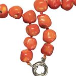 Heavy Natural Red Coral Nugget Necklace – Vintage Hand Photo 7