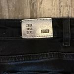 ZARA Womens Black Mid Rise Skinny Jean Metallic Beaded Hem Cuffed Ankle Sz 2 Photo 3