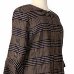 CAbi Flounce Jacket Classic Tartan Check Plaid #3902 Navy Camel Women’s Size XL Photo 6