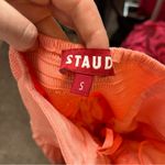 STAUD Elroy Strapless Midi Dress Grapefruit Coral Button Front Small Pink Photo 8