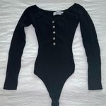 Akira Black Long Sleeve Ribbed BodySuit Photo 0