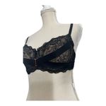 Adore Me Black Floral Lace Sheer Underwire Bra Size 34D Scalloped Lingerie Photo 11