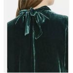 Eileen Fisher  PL TIE BACK VELVET SHIFT Luxury Dress in Pine Green Photo 2
