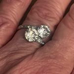 Solitaire Vintage double rhinestone ring Photo 1