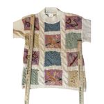 Vintage 90s Needles & Yarn Sweater Womens M Patchwork Floral Knit Korea Size M Photo 10