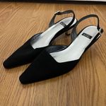 Stuart Weitzman black rhinestone kitten slingback point heel evening wear US 6.5 Photo 0