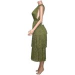 SABINA MUSAYEV Isabello Plisse Midi Dress, Moss Green, Medium Green Photo 7