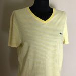 Lacoste Yellow Striped V-Neck Shirt Photo 0
