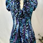 HeartSoul Y2K Baby Doll Ruffle Short Sleeve Top Blue Multi M Size M Photo 0