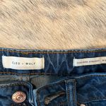 Cleo+Wolf Women’s Blue Jeans 25/32 Straight Leg High Rise Distressed Medium Wash Photo 2