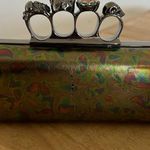 Alexander McQueen Metallic Oil Slick Leather Knuckle Ring Duster Clutch $3200 Photo 5