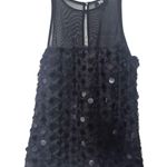W By Worth Black Sequin Sleeveless Blouse Polyester Holiday Party NYE Size 4 Photo 0
